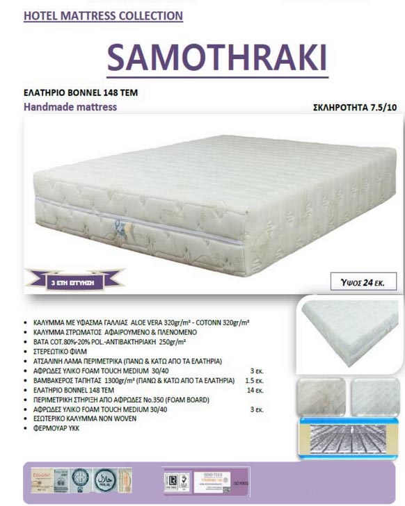 24εκ. Στρώμα Bonnel SAMOTHRAKI 5K